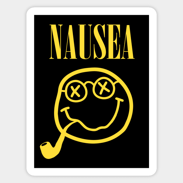 Jean-Paul Sartre - Nausea Smiley Sticker by sqwear